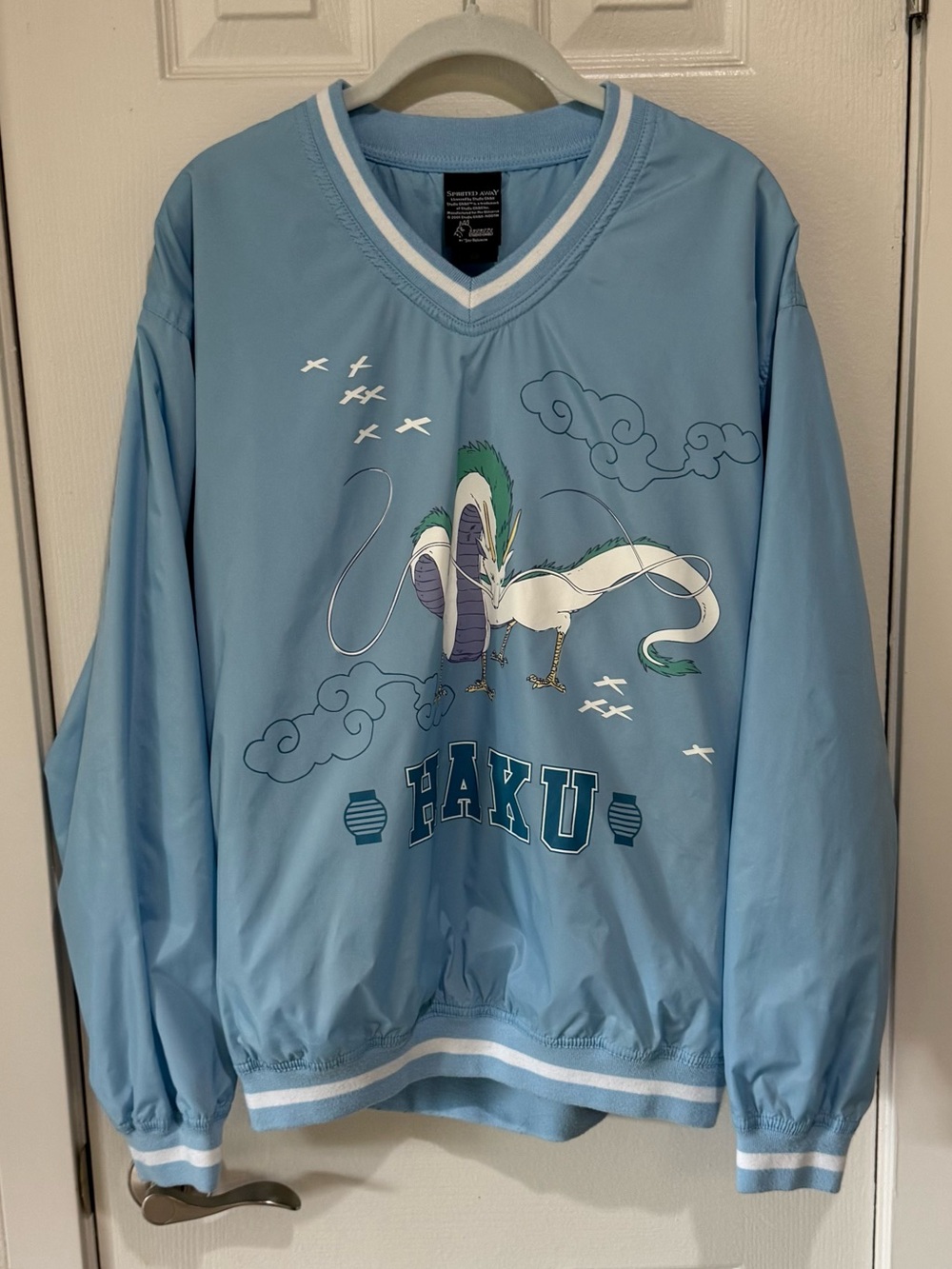Studio Ghibli Spirited Away Haku Blue V-Neck Pullover Sweater